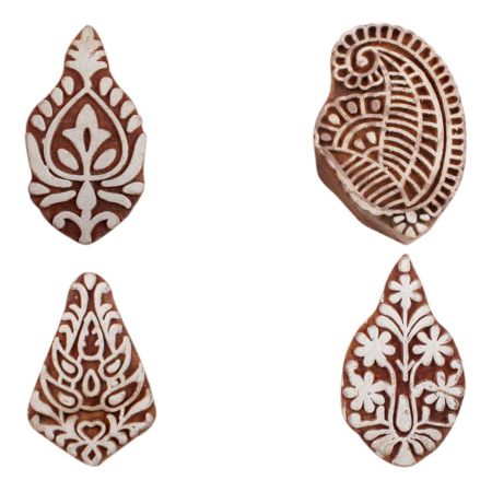 Set of 4 Piece New Mix Wooden Printing Block